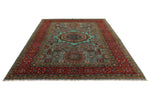 7x10 Gray and Red Turkish Tribal Rug