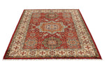 5x7 Red and Ivory Turkish Tribal Rug