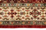 5x7 Red and Ivory Turkish Tribal Rug