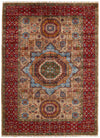 6x8 Camel and Red Turkish Tribal Rug