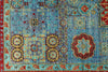 6x8 Light Blue and Magenta Turkish Tribal Rug