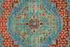 6x8 Light Blue and Magenta Turkish Tribal Rug