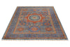 5x7 Navy and Multicolor Turkish Tribal Rug