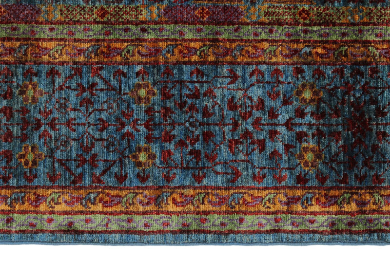 5x7 Navy and Multicolor Turkish Tribal Rug