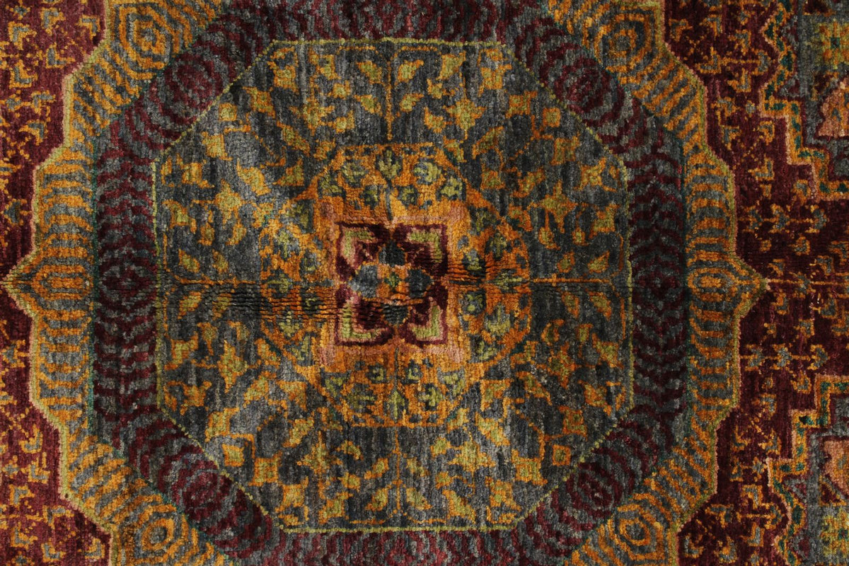 5x7 Multicolor and Gray Turkish Tribal Rug