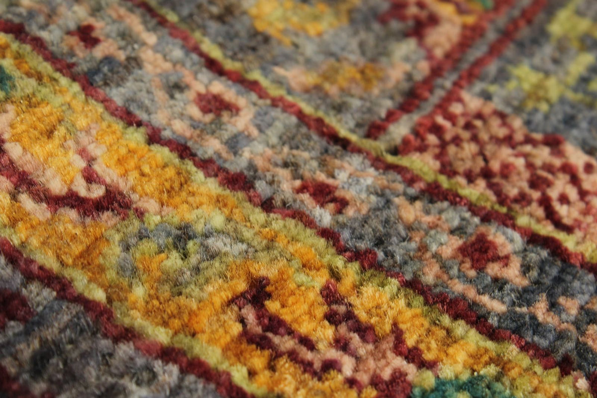 5x7 Multicolor and Gray Turkish Tribal Rug