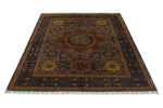 5x7 Multicolor and Gray Turkish Tribal Rug