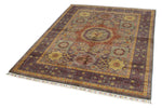 5x7 Multicolor and Gray Turkish Tribal Rug