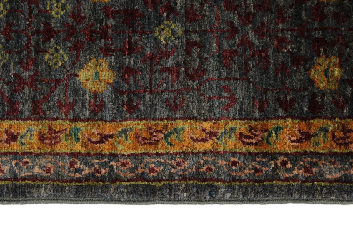 5x7 Multicolor and Gray Turkish Tribal Rug