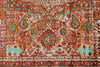 6x8 Rust and Green Turkish Tribal Rug