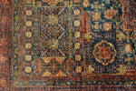 6x8 Navy and Rust Turkish Tribal Rug