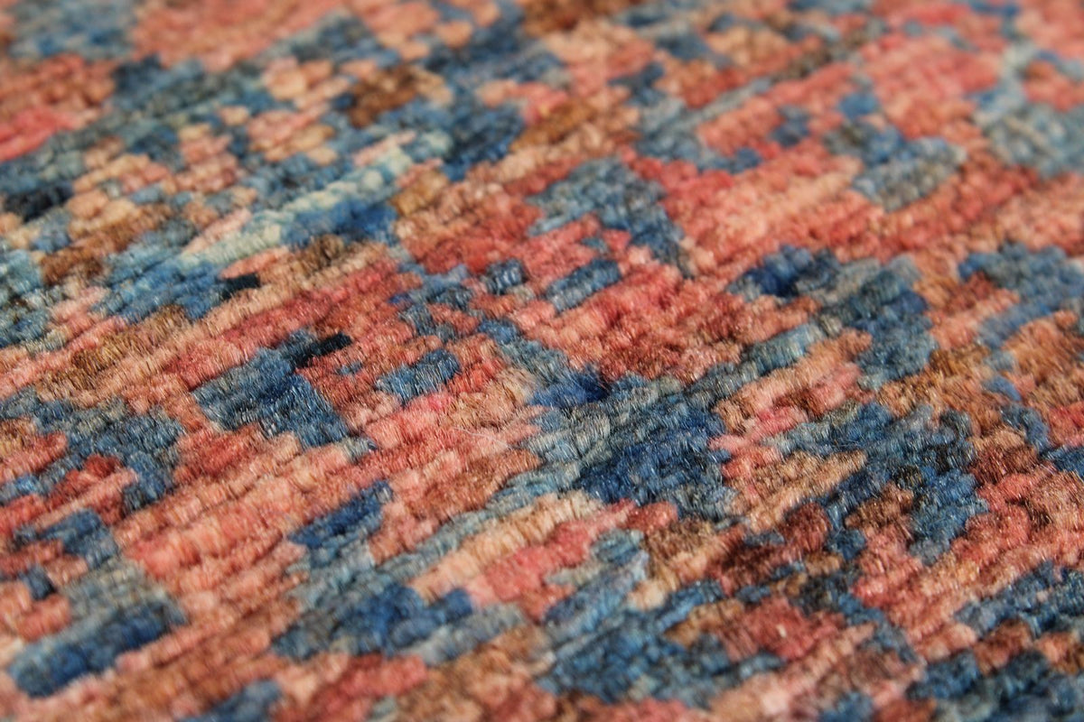 6x8 Navy and Rust Turkish Tribal Rug