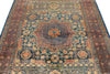 6x8 Navy and Rust Turkish Tribal Rug