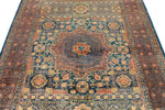 6x8 Navy and Rust Turkish Tribal Rug