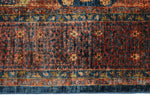 6x8 Navy and Rust Turkish Tribal Rug