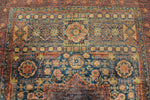 6x8 Navy and Rust Turkish Tribal Rug