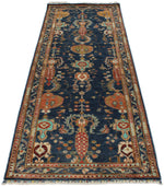 3x8 Navy and Multicolor Turkish Tribal Runner