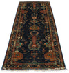 3x8 Navy and Multicolor Turkish Tribal Runner