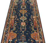 3x8 Navy and Multicolor Turkish Tribal Runner