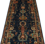 3x8 Navy and Multicolor Turkish Tribal Runner