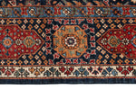 9x12 Navy and Red Turkish Tribal Rug