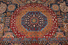 9x12 Navy and Red Turkish Tribal Rug