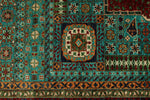 8x11 Turquoıse and Red Turkish Tribal Rug