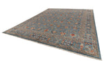 12x15 Light Blue and Multicolor Turkish Tribal Rug