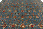 12x15 Light Blue and Multicolor Turkish Tribal Rug