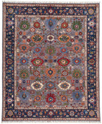 8x10 Gray and Navy Anatolian Traditional Rug