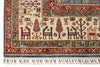 9x12 Red and Ivory Turkish Tribal Rug