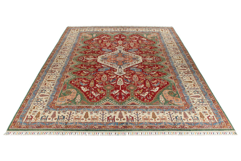 10x13 Red and Ivory Anatolian Persian Rug