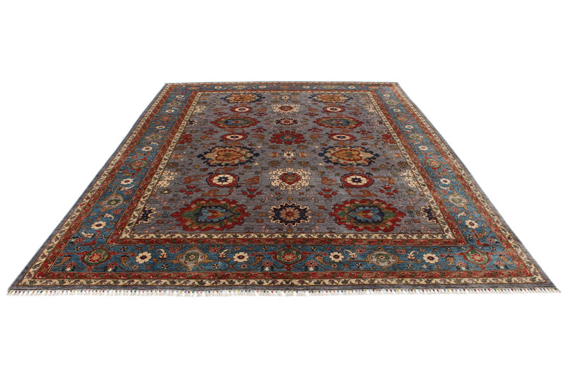 9x12 Purple and Blue Anatolian Traditional Rug