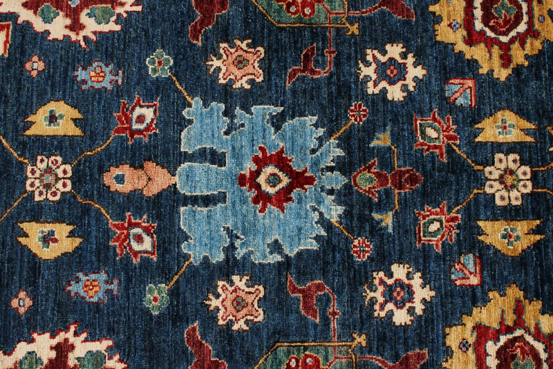 9x12 Navy and Red Anatolian Traditional Rug