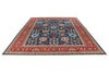 9x12 Navy and Red Anatolian Traditional Rug