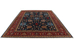 9x12 Navy and Red Anatolian Traditional Rug