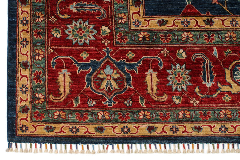 9x12 Navy and Red Anatolian Traditional Rug