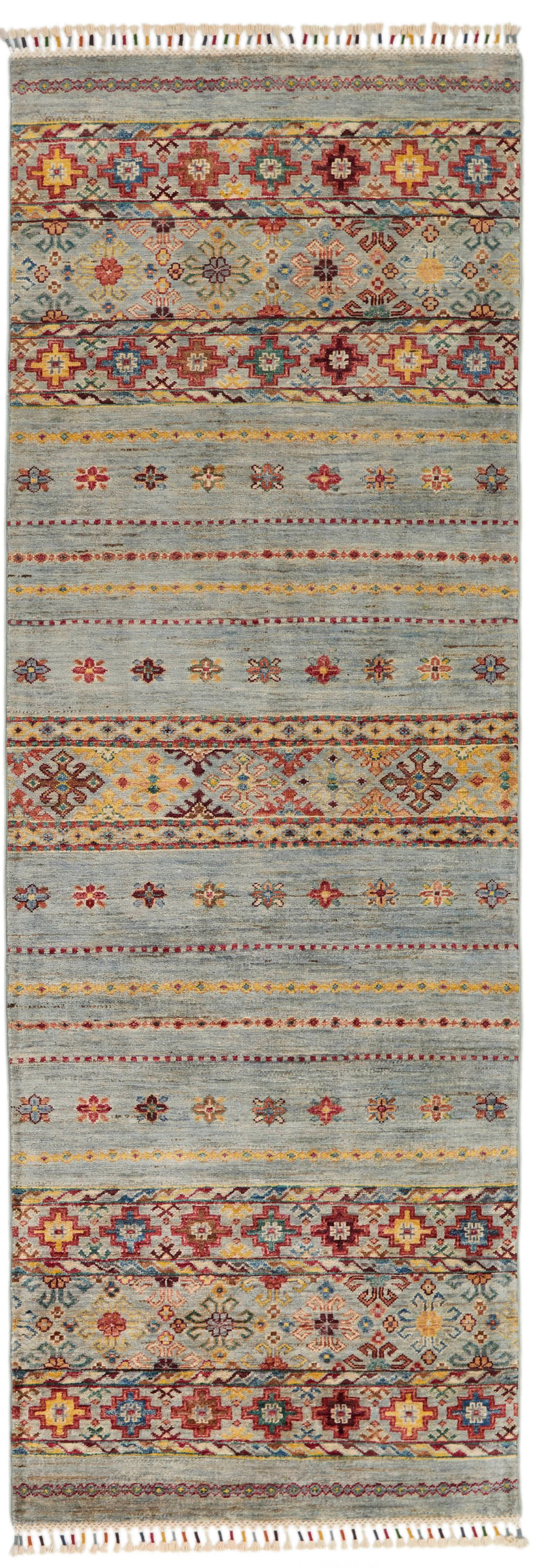3x8 Gray and Multicolor Tribal Runner
