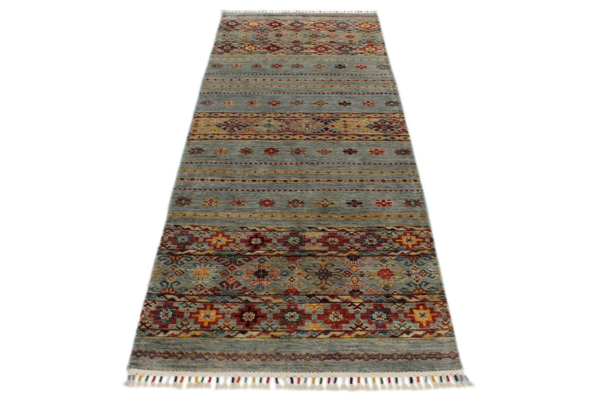 3x8 Gray and Multicolor Tribal Runner
