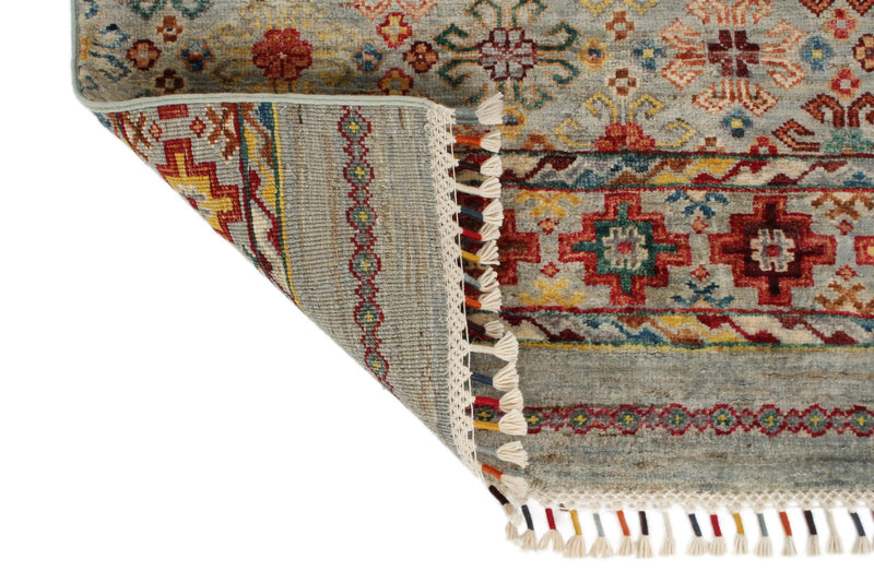 3x8 Gray and Multicolor Tribal Runner