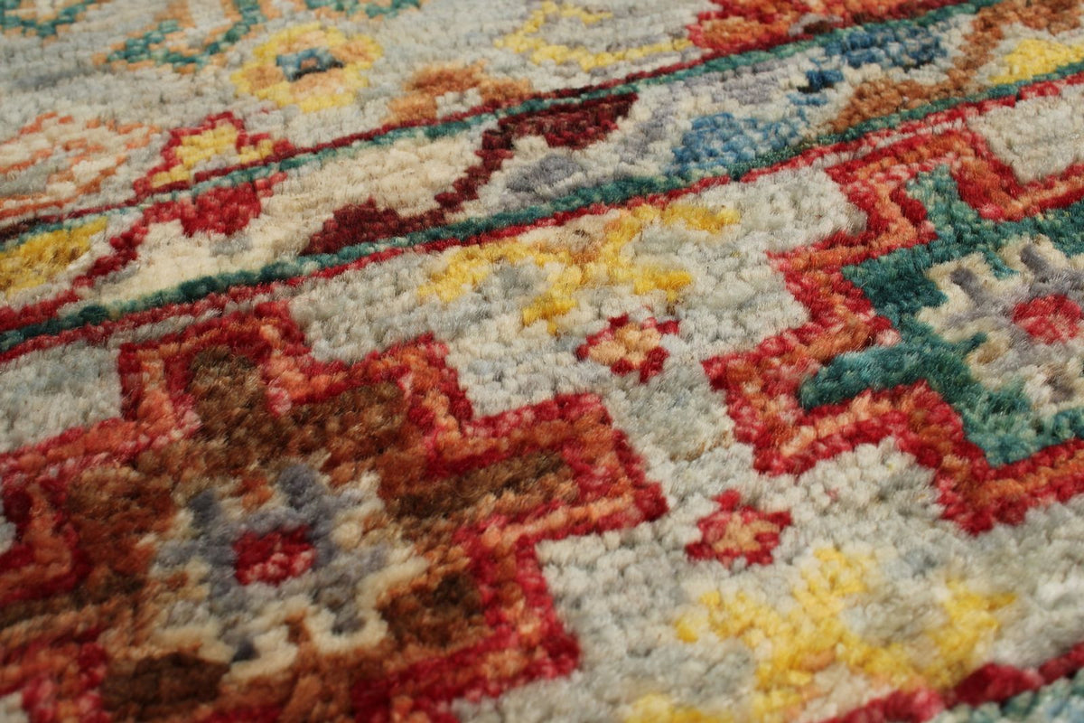 3x8 Gray and Multicolor Tribal Runner