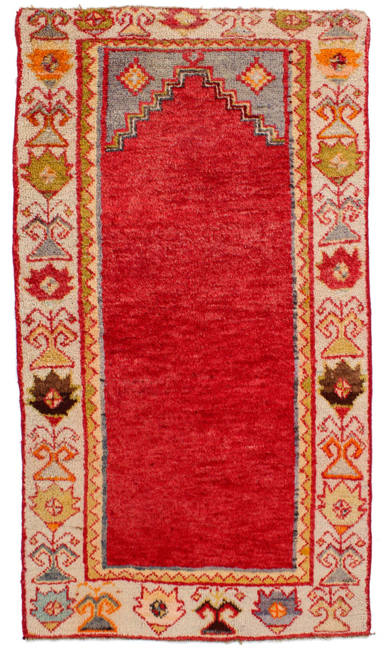2x4 Red and Gold Turkish Tribal Rug