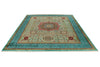 8x10 Green and Turquoıse Turkish Tribal Rug