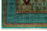 8x10 Green and Turquoıse Turkish Tribal Rug