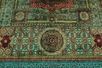 8x10 Green and Turquoıse Turkish Tribal Rug