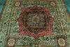 8x10 Green and Turquoıse Turkish Tribal Rug