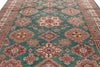 9x12 Green and Ivory Kazak Tribal Rug