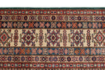 9x12 Green and Ivory Kazak Tribal Rug