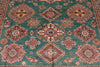 9x12 Green and Ivory Kazak Tribal Rug