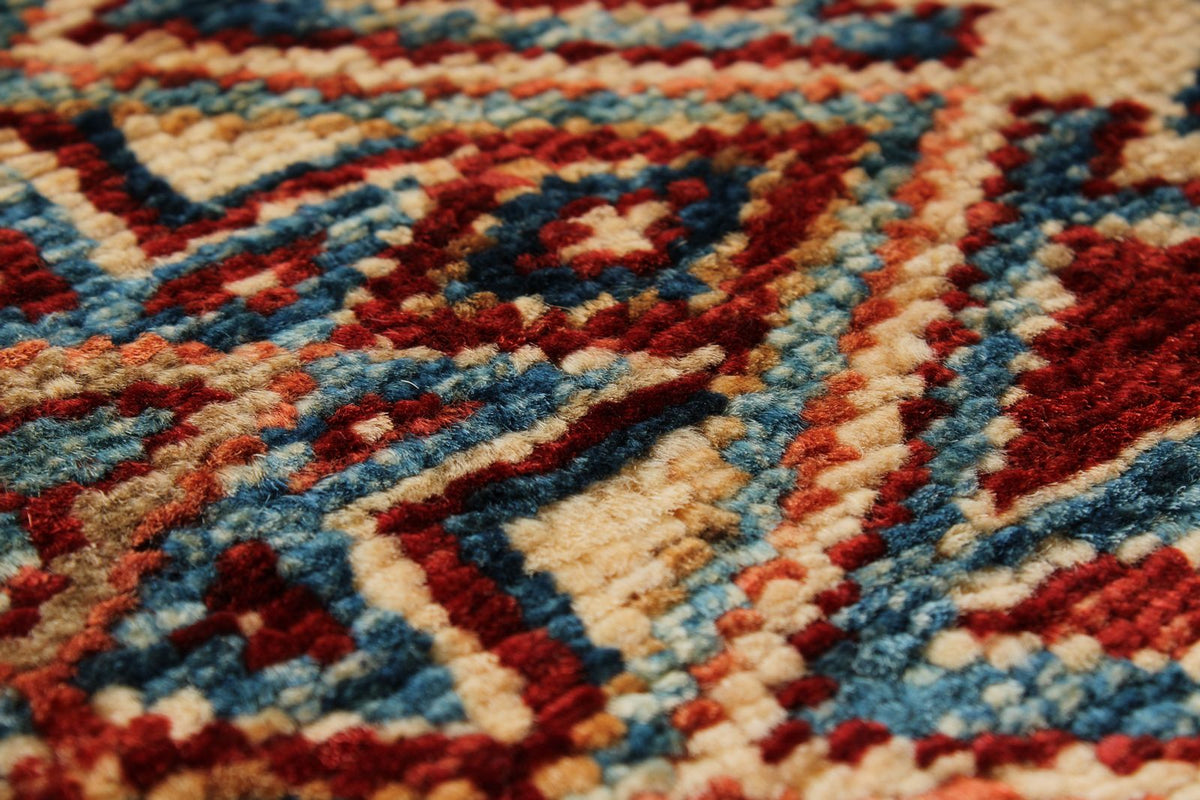 8x10 Red and Ivory Kazak Tribal Rug